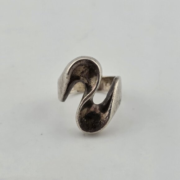 STERLING SILVER Ring MCM MODERN MODERNIST Koppel Abstract SIGNED HEAVY 6.5 VTG - Picture 11 of 13